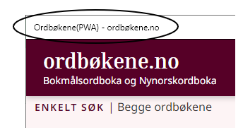 Topptekst i PWA-en